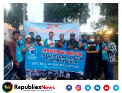 DPC Partai Gelora Setu Kabupaten Bekasi, Salurkan Bantuan Kepada Korban Gempa Cianjur