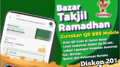 Beli Takjil, Cukup Scan QR Code BBS Mobile Dapatkan Diskon 20% Di Bazar Lapangan Kesenian Sumenep