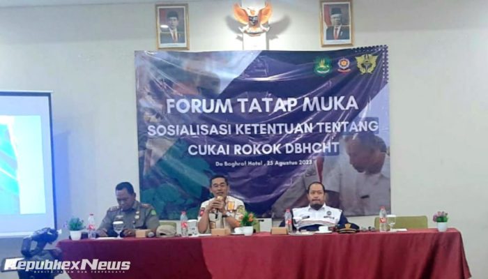 Tekan Sebaran Rokok Ilegal, Satpol PP Sumenep dan Bea Cukai Gelar Sosialisasi Forum Tatap Muka DBHCHT 2023